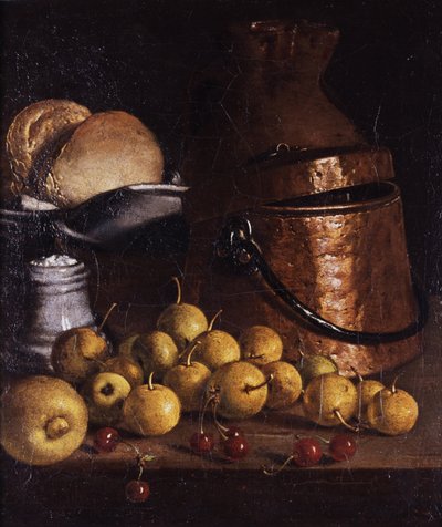 Stillleben mit Früchten und Kochutensilien von Luis Egidio Melendez